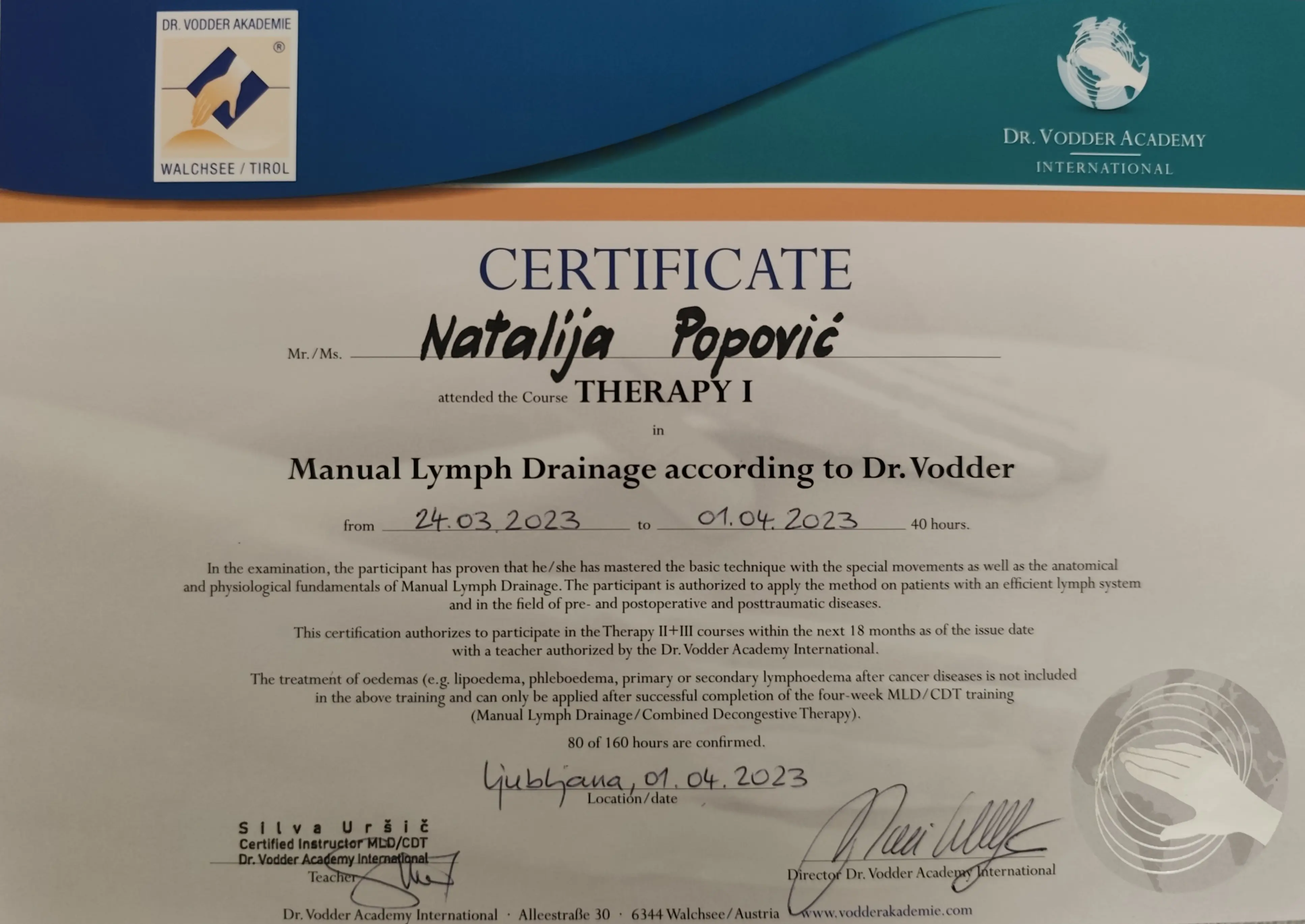 Limfna 1 certifikat