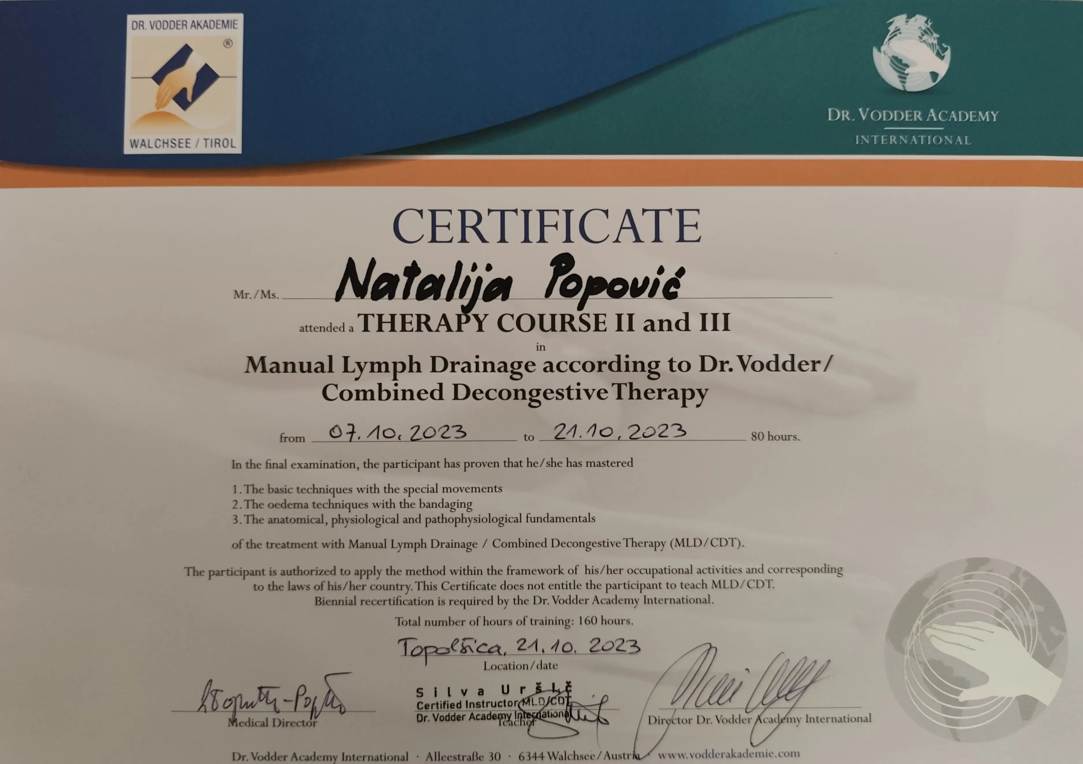 Limfna 2 in 3 certifikat